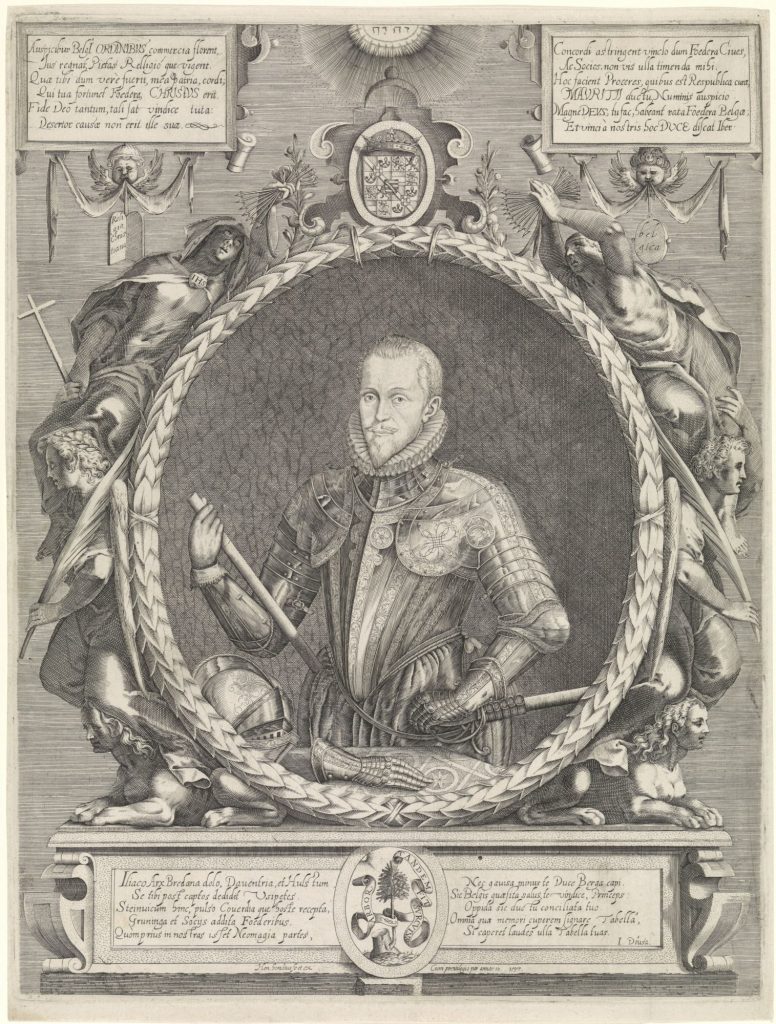 Portret van Maurits, prins van Oranje, Hendrick Hondius (I), 1597