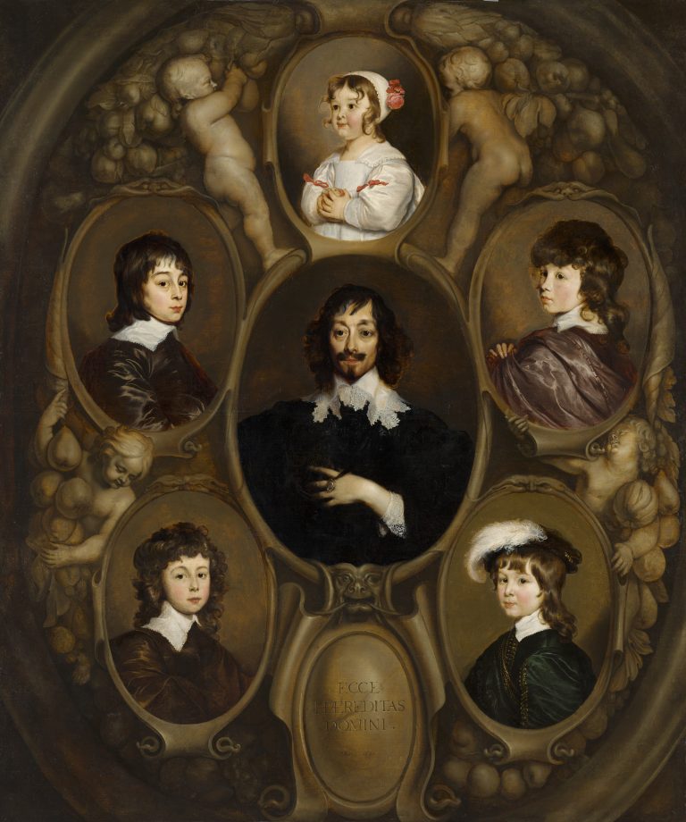 Adriaen Hanneman, Portret van Constantijn Huygens (1596-1687) en zijn vijf kinderen, 1640 - Mauritshuis, Den Haag